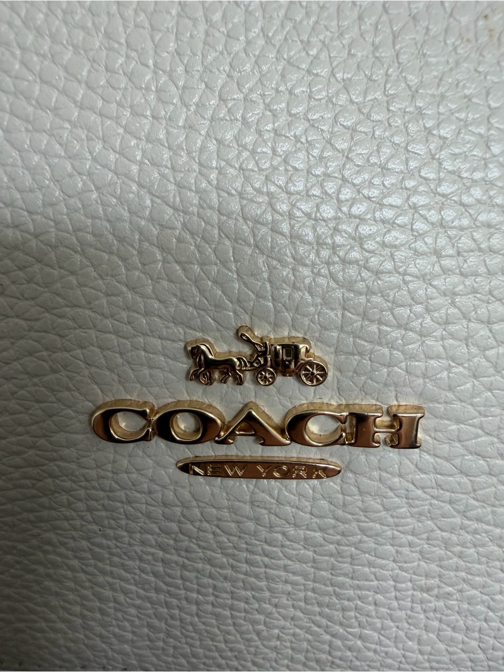 Coach Sutton 52548 Pebbled Leather Hobo Shoulder Bag Chalk Gold Tassel - Picture 2 of 12